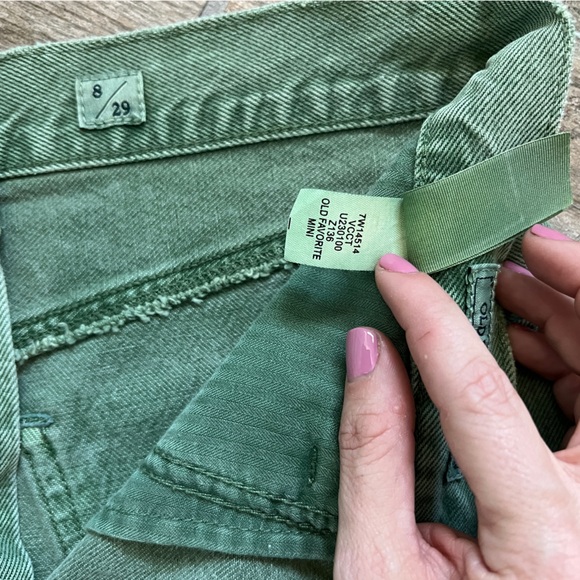Lucky Brand Old Favorite Green Denim Mini Skirt, Raw Hem, Women’s Size 8 - Picture 5 of 9